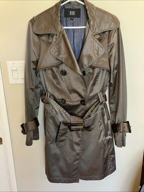 BEDO Metallic Brown Trench Coat sleek sexy flashy maximalist